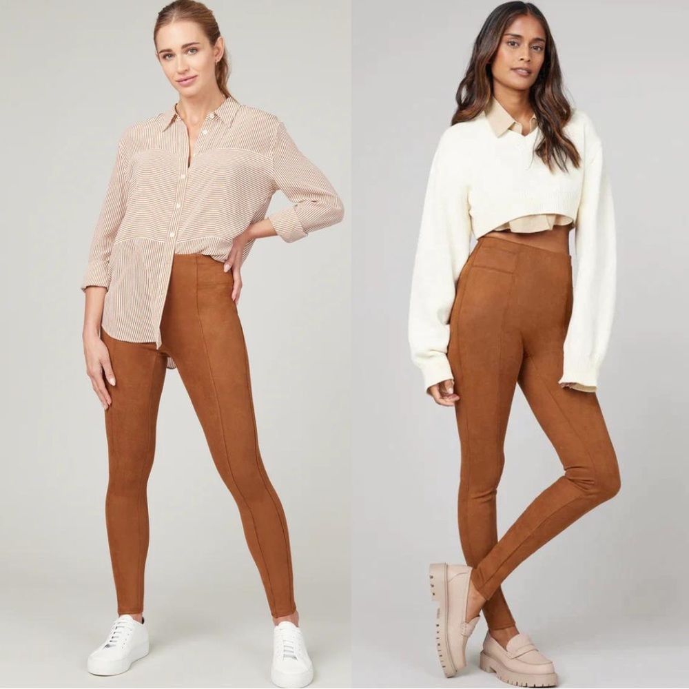 SPANX Women's Faux Suede Leggings Rich Caramel
High-Waisted Leggings‎ Sz: L